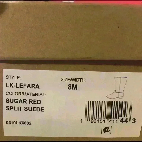 NEW! Lucky Brand Lefara Sugar Red Suede Boots. - Picture 3 of 10